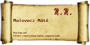 Malovecz Máté névjegykártya