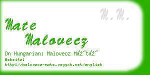 mate malovecz business card